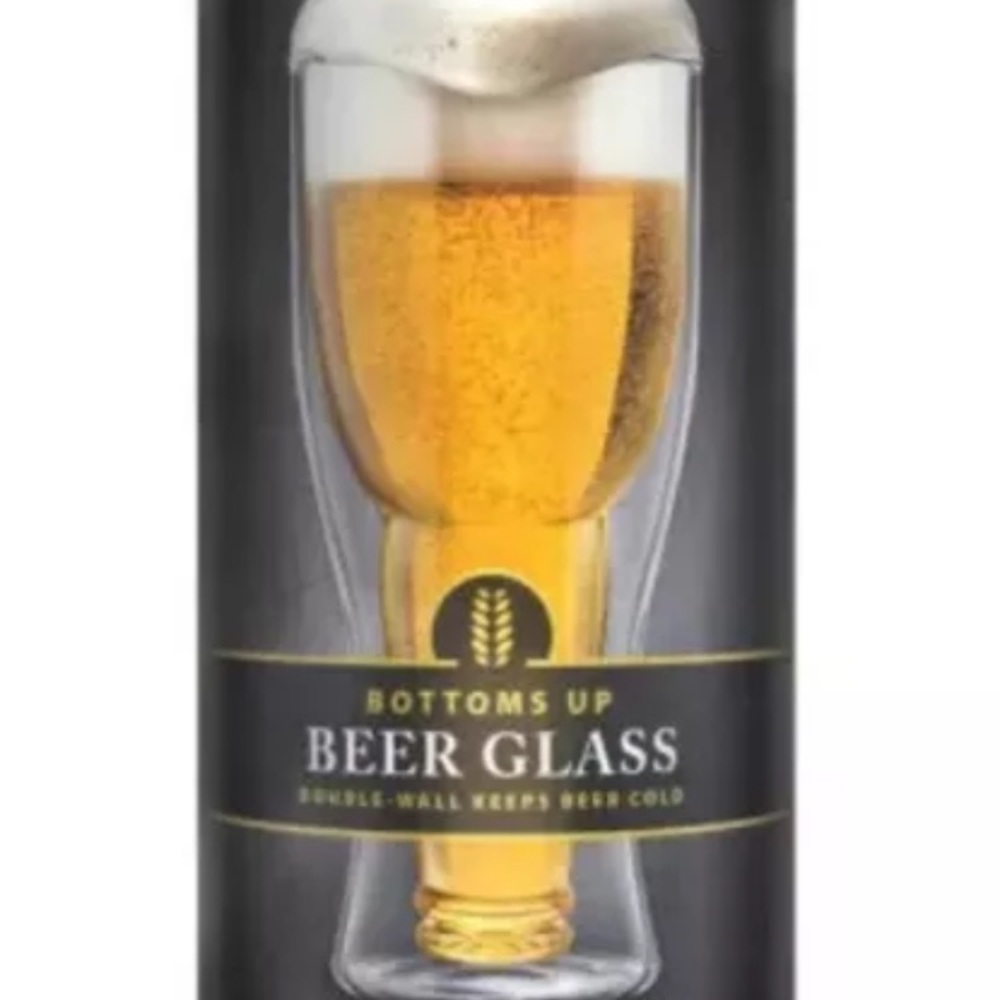 Final Touch Bottoms Up Beer Glass 400 ML -NEW  Cold Beer All The Time